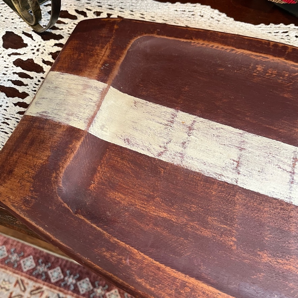 SOLD Painted Teak Cutting Board - Picture 5 of 11